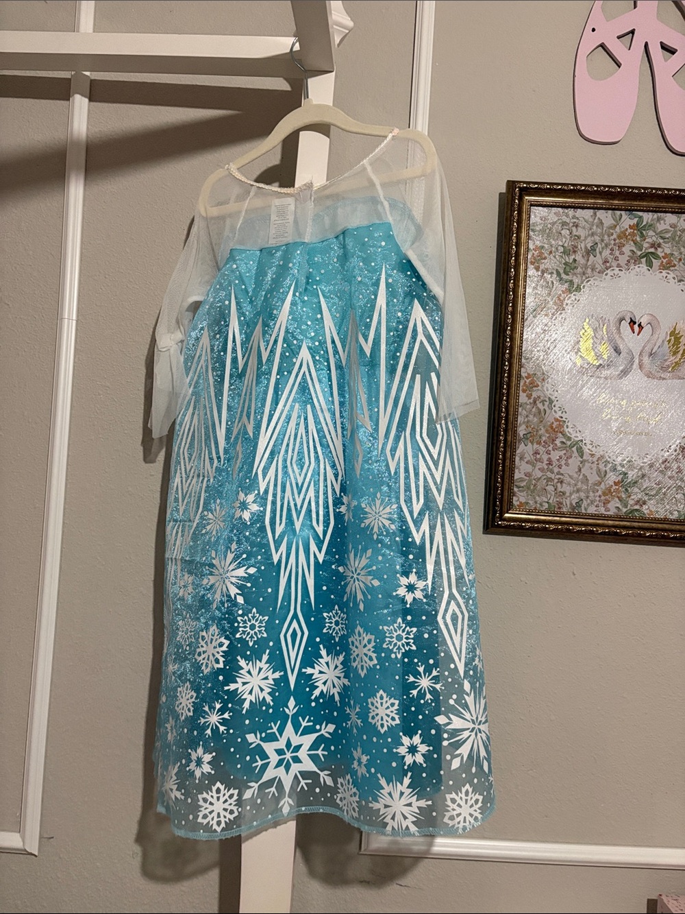 Disney Frozen (Elsa) Light Blue Sparkle Princess Costume Dress with Sheer Cape - Picture 2 of 4